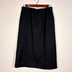 Pendleton Classic Black 100% Wool Midi Skirt Office Professional